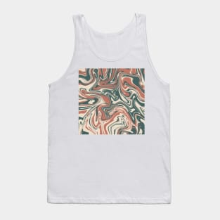 Liquid art, abstract art. Green, red, beige colors Tank Top